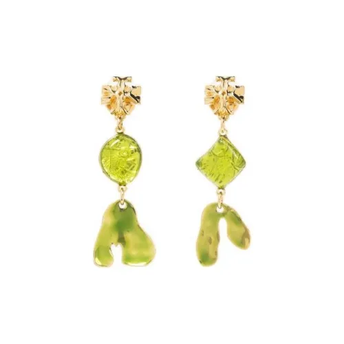 TORY BURCH Серьги из латани Женские Зеленые