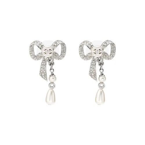 CHANEL CC Металлические Серьги Серебряные Женские