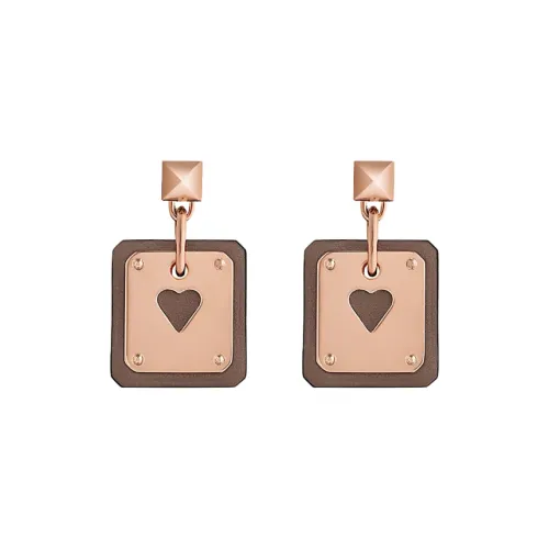 Серьги HERMES As de Coeur, слоновой серый, женские