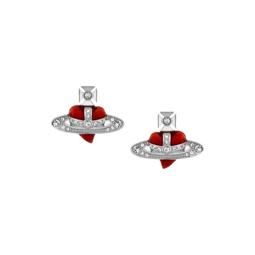 Вивьен Вествуд NEW DIAMANTE HEART Кристальные Серьги Женские