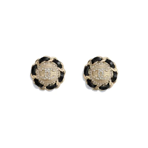 CHANEL Серьги Черный Золотой Женские