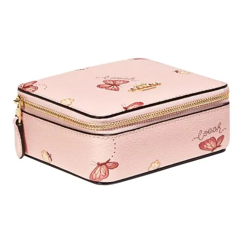 COACH Ювелирные украшения Bo Кожа Косметичка для макияжа Монета Женские Розовый