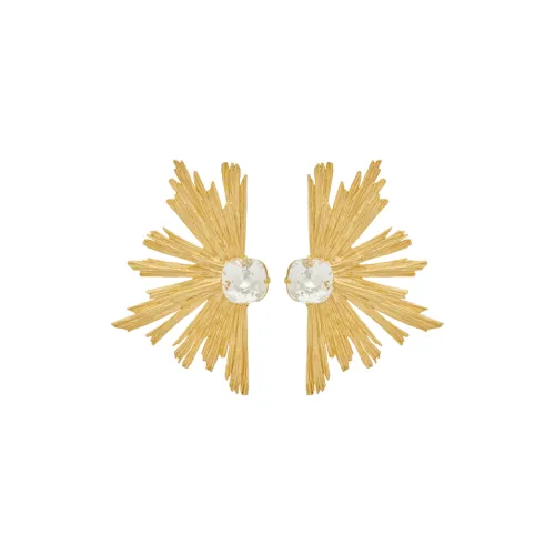 SAINT LAURENT Латунь Стекло Серьги Женские Золото