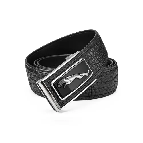 JAGUAR Flying PANTHER Логотип Бизнес Крутые Штаны с Встроенными Карманами Автоматическая Застежка Bison Кожаные Ремни