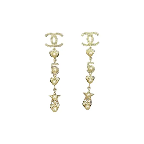 CHANEL Синтетический Кубический Цирконий/Стразы Серьги Золотой Женские
