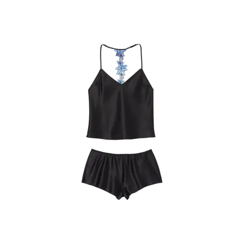 Victoria's Secret Pajama Комплект Женский Черный Синий Цветочный