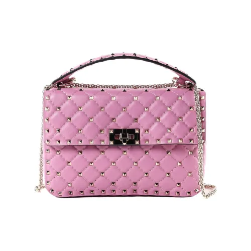 Valentino ROCKSTUD SPIKE Sheepskin Сумка через плечо Средняя Женская Розовая