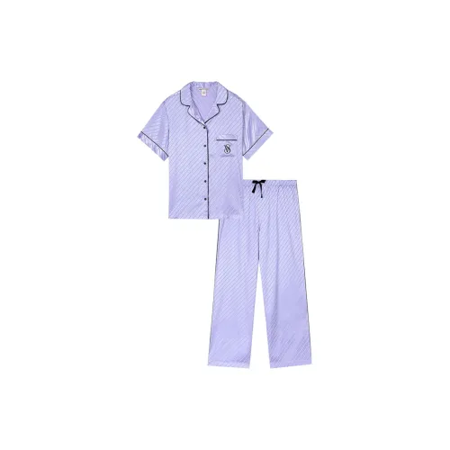 Victoria's Secret Пижамный комплект женский фиолетовый полосы