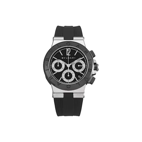 BVLGARI Watch Автоматический Механический Механизм Резиновый Ремешок 37 мм Черный Циферблат Унисекс