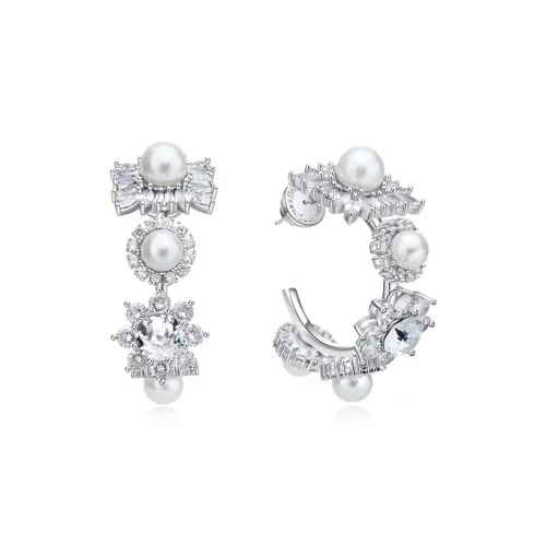 MIDNIGHT OPERA HOUSE Swarovski Элемент Серьги Белый, золотой Женские