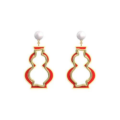 CHEN YIYUAN Серьги Red Unisex