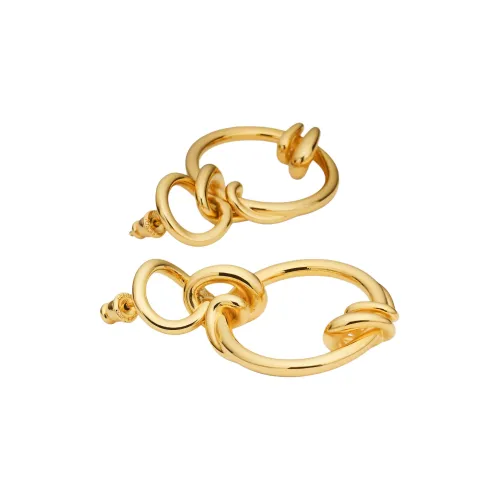 FENDI Латунь Металл Серьги Унисекс Золото