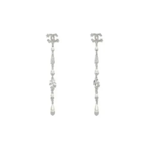 CHANEL Металлические Серьги Серебряные Женские