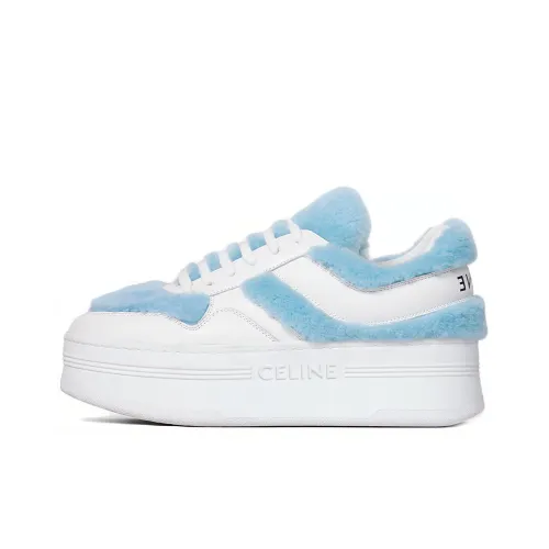CELINE Блок Низкий Топ Стильные Скейтбординги Женские Белые Синие