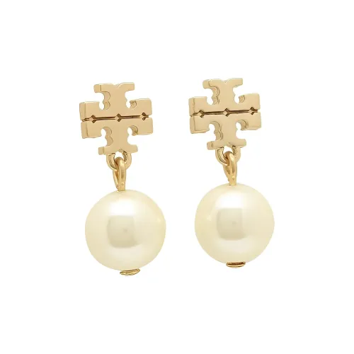 Tory Burch Металлические Серьги Золото/Белый Женские