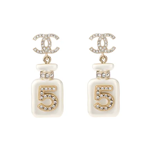CHANEL Металлические Серьги Белые Женские