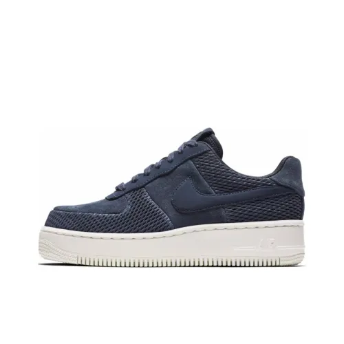 Nike Air FORCE 1 Slip-resistant Abrasion-resistant Breathable Low-top Skateboarding Shoes Women's Blue Найки Эйр ФОРС 1 Устойчивый к скольжению Устойчивый к истиранию Дышащие Низкие Кроссовки для скейтбординга Женские Синие
