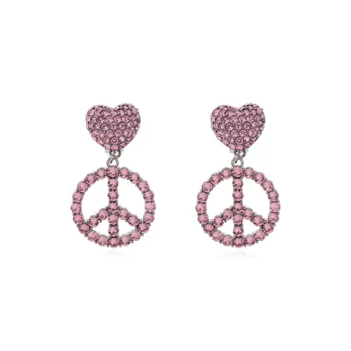 MOSCHINO Кристальные серьги женские розовые