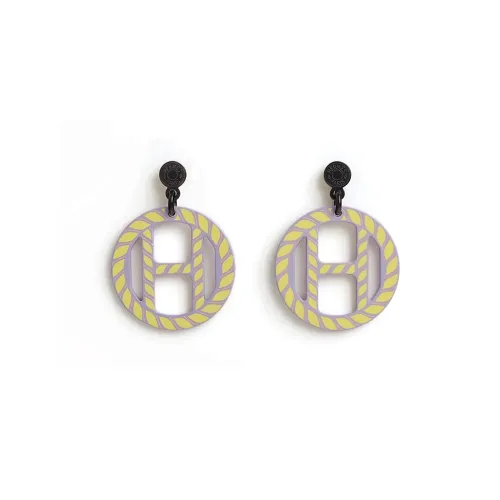 HERMES Сумка-полумесяц Серьги Женские Фиолетовый Желтый