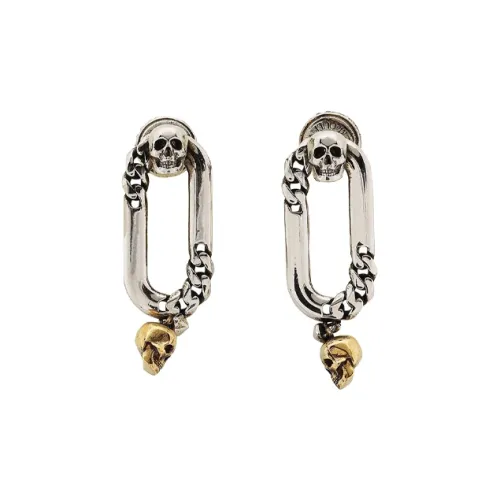 Alexander McQueen Серебристые серьги из бронзы Унисекс