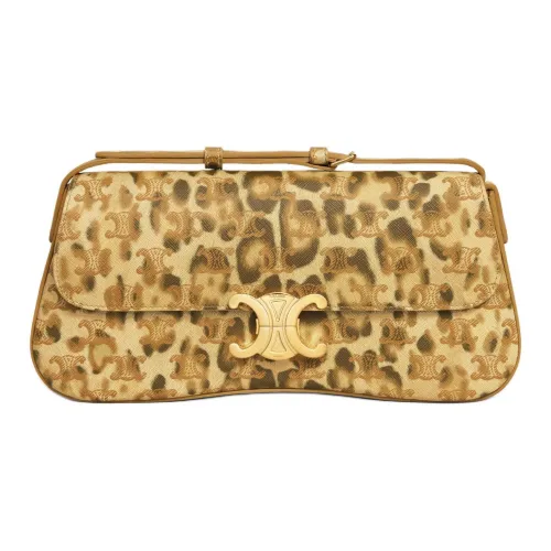 CELINE Triomphe Холст Сумка через плечо Сумка на плечо Женская с леопардовым принтом