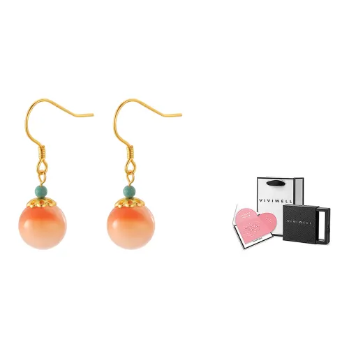 VIVIWELL Кристальный/Полудрагоценный Каменный Серьги Малиновый Персиковый Цветок Серьги + Изящная Подарочная Коробка Женские