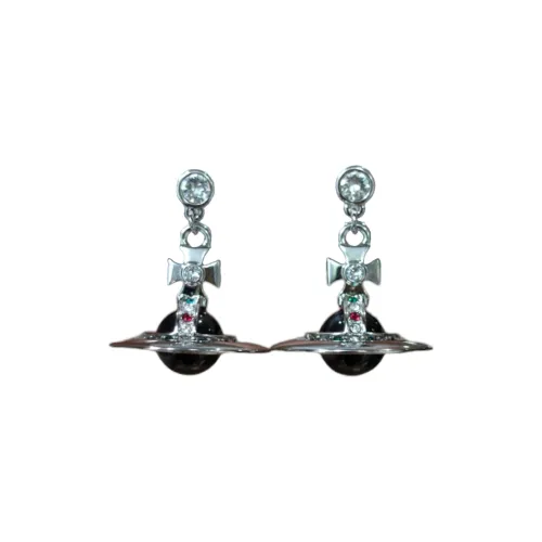 Vivienne Westwood Tiny Orb Drop Серьги Женские Черный Серебряный