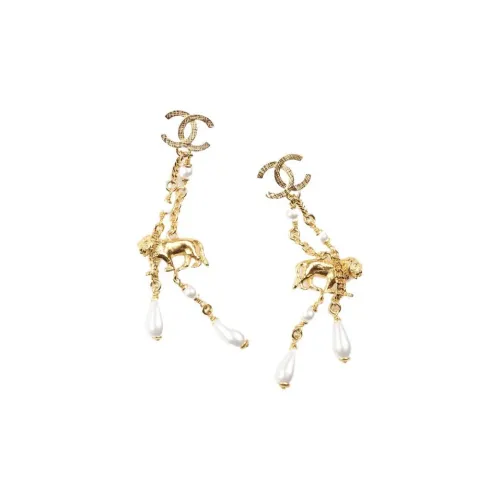 CHANEL Металлические Серьги Золотые Женские