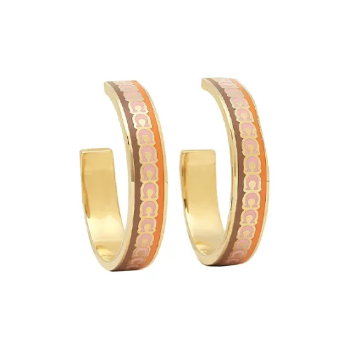 COACH Латунь Эмаль Серьги Женские Золото