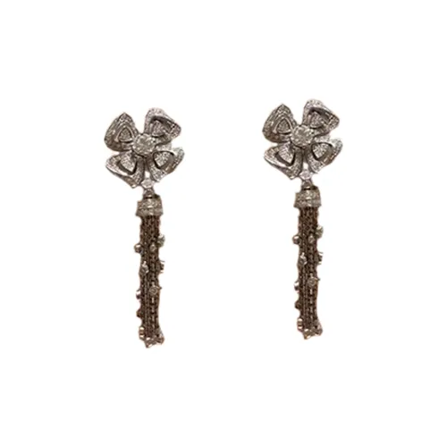 BVLGARI 18K Белое золото Серьги Женское серебро