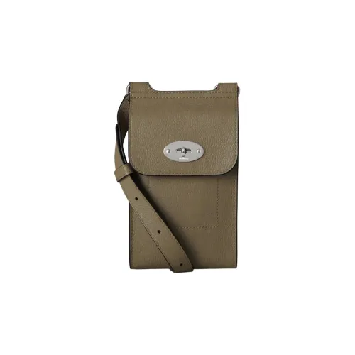 Mulberry GRAIN LEATHER Чехол для телефона Сумка через плечо Мини Мужской Льняной зеленый