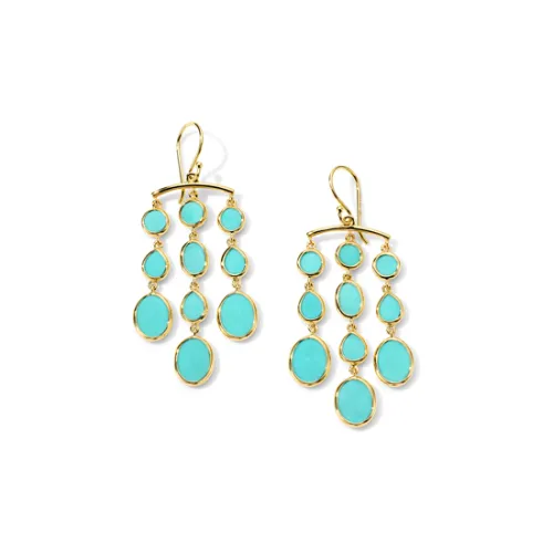 IPPOLITA 18К золото бирюзовые серьги унисекс зеленые