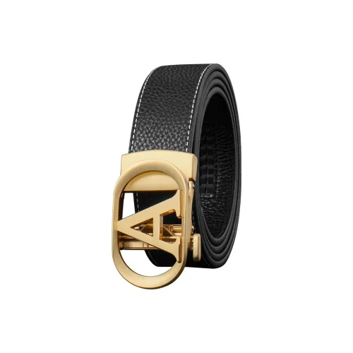 LUCKY LION Автоматическая застежка бизнес-брюки натуральная кожа ремни мужской