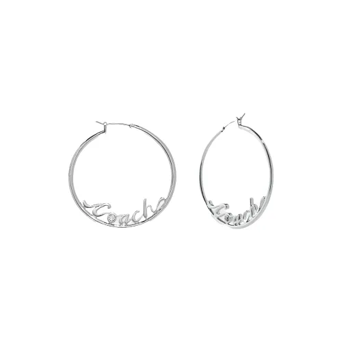 COACH Серьги из стекла, серебряные, женские