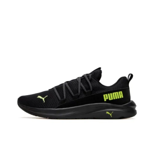 PUMA Softride One4all Беговые кроссовки Низкий топ Черный Зеленый Мужской