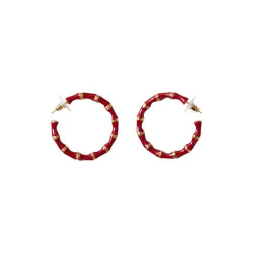 SAINT LAURENT Серьги из бронзы Красные Женские