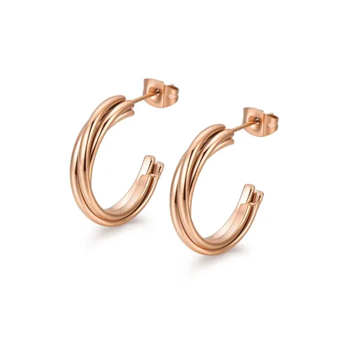 West Island Титановая сталь Серьги Розово-золотой Женские