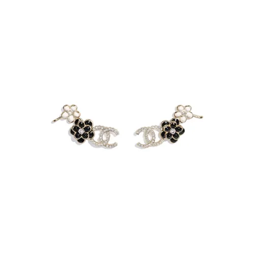 CHANEL Серьги Золото/черный Белый Женские