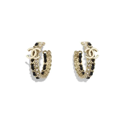 Серьги CHANEL Черный/Золото Цвет Женские