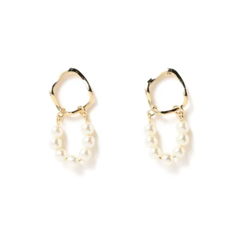 BEAMS Латунь Акрил Смола Серьги Женские Золото Белый