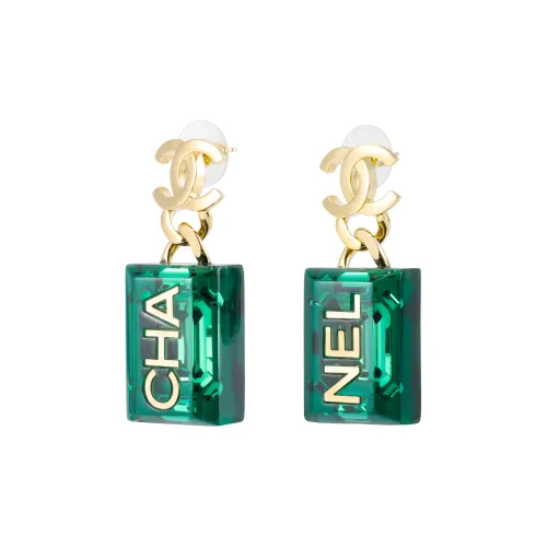CHANEL Серьги Зеленые Женские