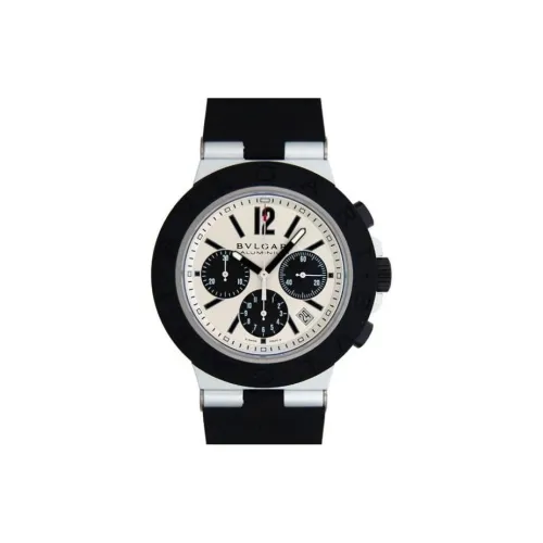 BVLGARI Watch Автоматический Механический Механизм Резиновый Ремешок 44 мм Белый Циферблат Унисекс