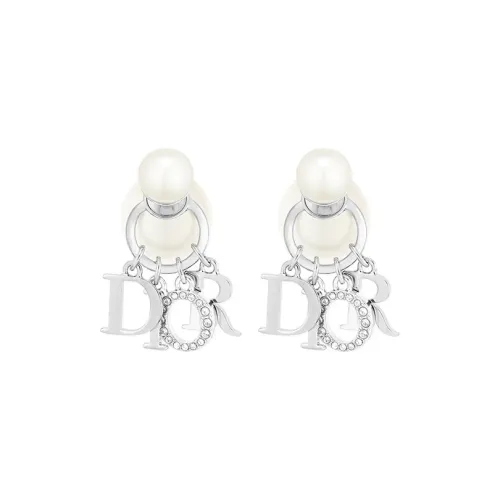 DIOR Смола Искусственный кристалл Металл Серьги Женские Белые