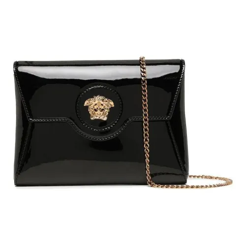 VERSACE Кожа с Лакированной Кожей Сумка через плечо Женская Черная