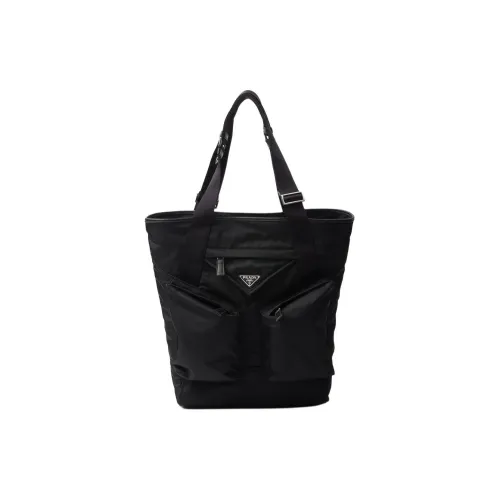 PRADA Нейлон с кожаными вставками Тоут Сумка Сумка для покупок Сумка через плечо Сумка Женская Черная