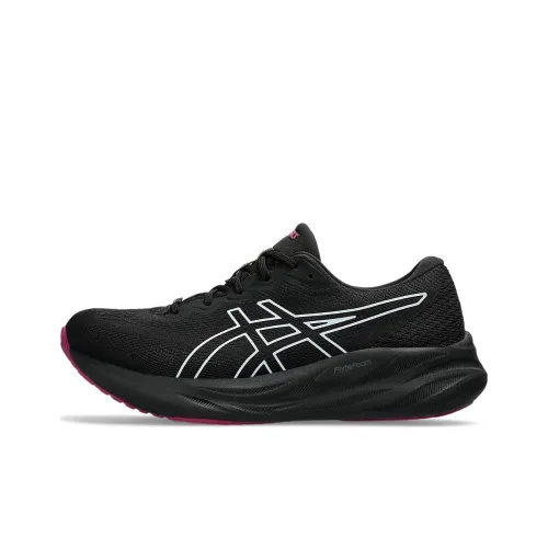 Asics Gel Impulse 15 Амортизация Износостойкий Низкий Топ Беговые кроссовки Женские Черный Белый Красный