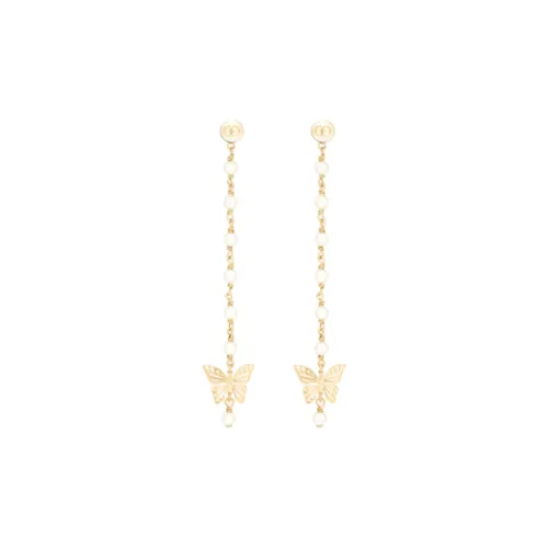 DIOR Металл Смола Бусина Детали Серьги Женские Золотой