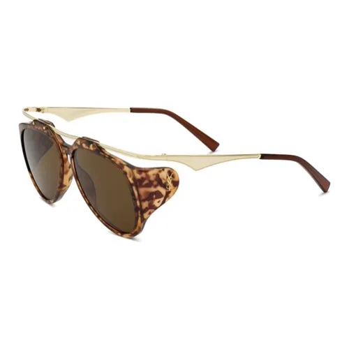 SAINT LAURENT Нерегулярная форма Солнцезащитные очки Унисекс Коричневый