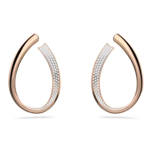 Swarovski Серьги с розовым золотом покрытие женские золото