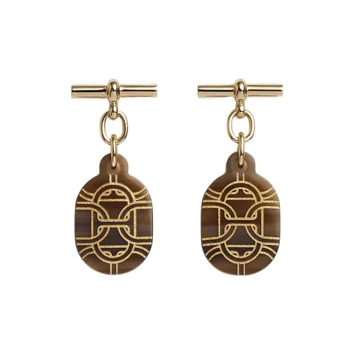 HERMES Chaine d'Ancre Металлические Серьги Позолоченный Цвет Женские